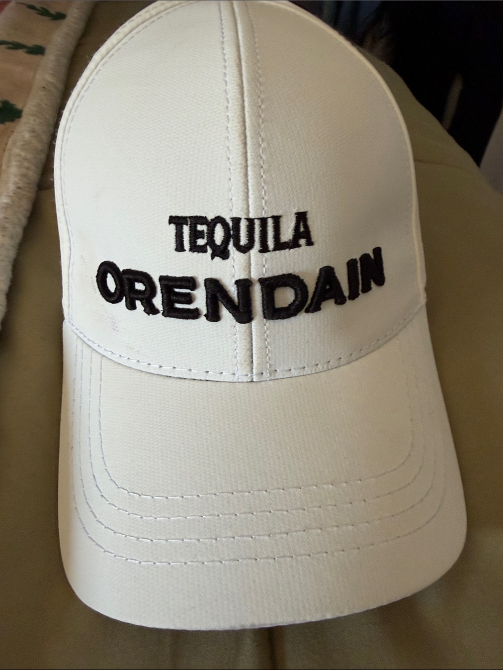White 'Tequila Orendain' Embroidered Baseball Cap